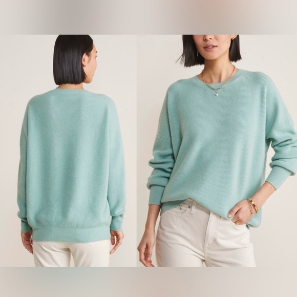 vineyard vines Oversized Ribbed Luxe Crewneck Sweater in Navy small/medium - Picture 7 of 7